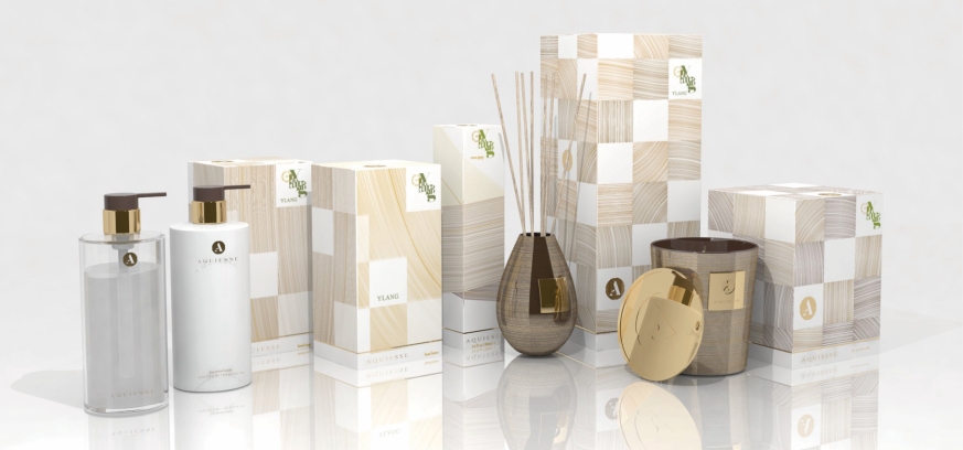 Aquiesse luxury home fragrance custom secondary packaging design 